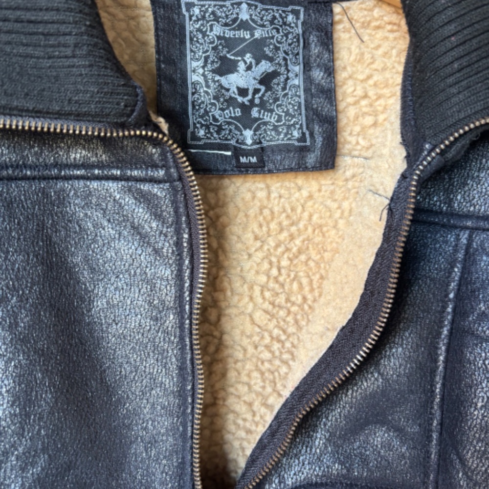 Faux Leather, Super Chic' - Bomber Jacket - Beverly Hill's  Polo Club - Picture 3 of 6